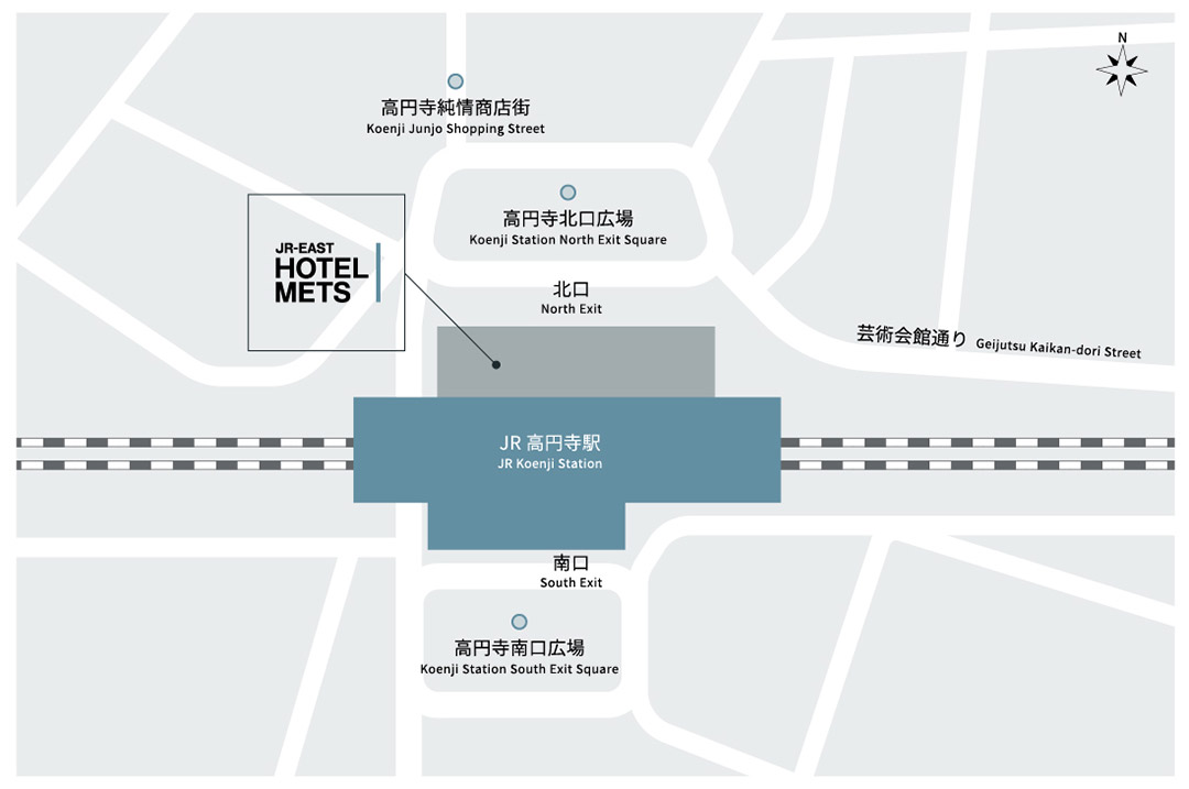 Access from JR KOENJI Station