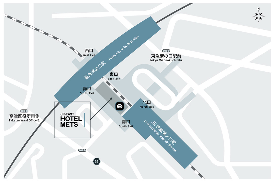 Access from JR MIZONOKUCHI Station