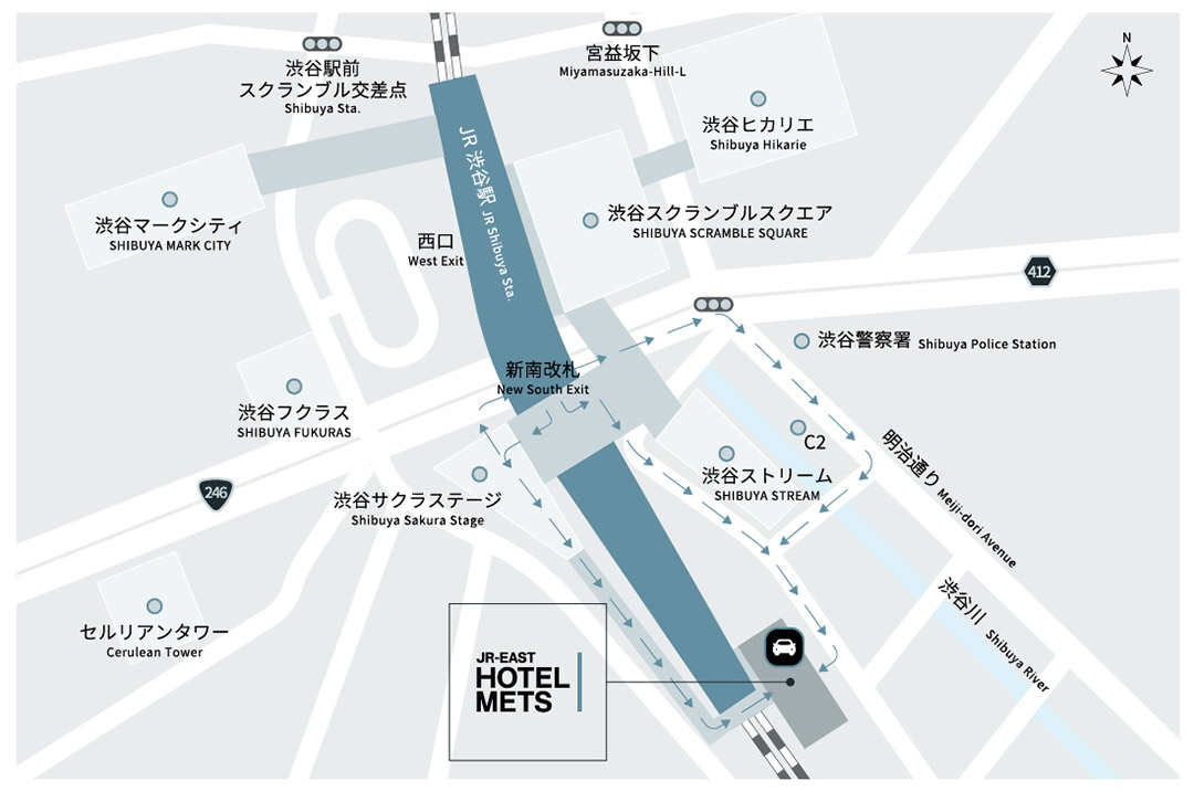 Access from JR SHIBUYA Station