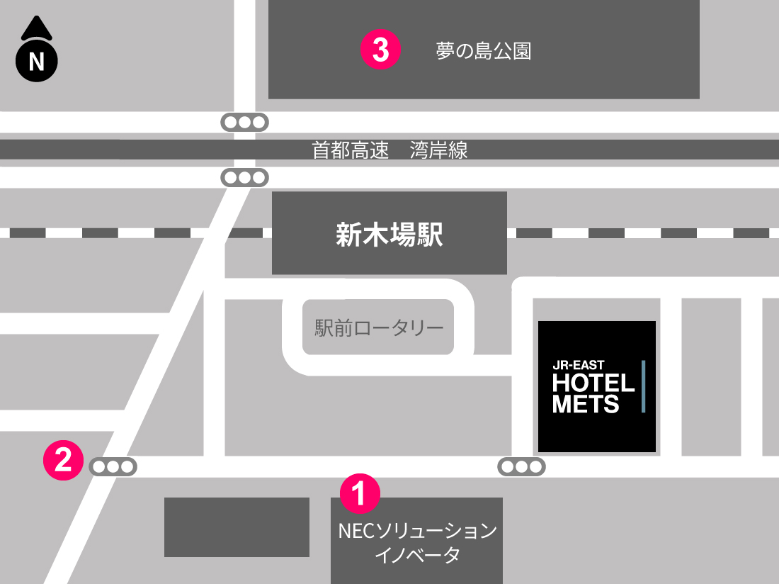 ホテル近隣のコインパーキングマップ
