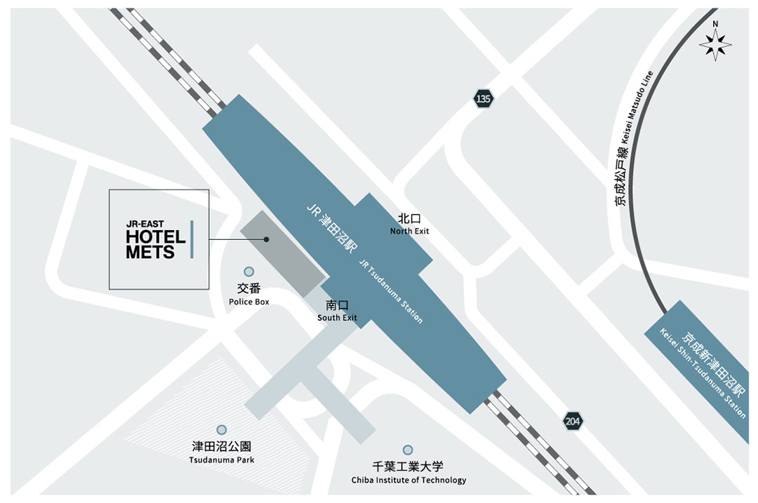 津田沼駅からホテルへのアクセス