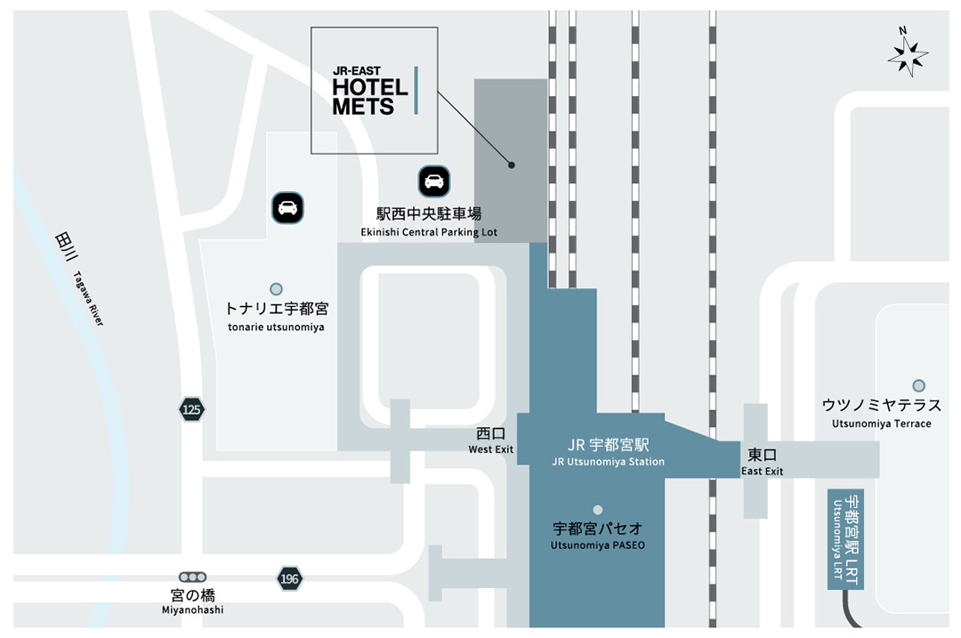 Access from JR UTSUNOMIYA Station