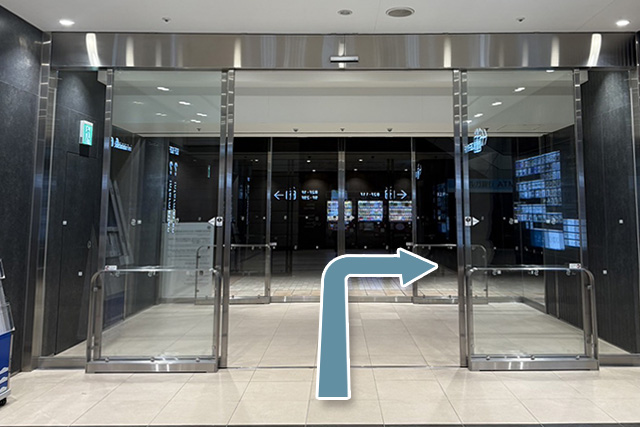 4.Go out from the main entrance and turn right.